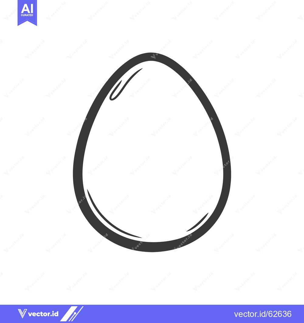 Premium Vector dari A simple black and white drawing depicting an egg shape