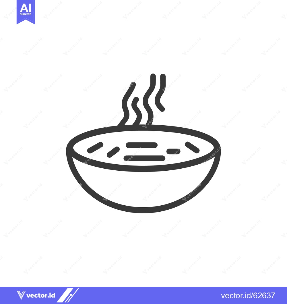 Premium Vector dari A steaming bowl of food with visible line art details