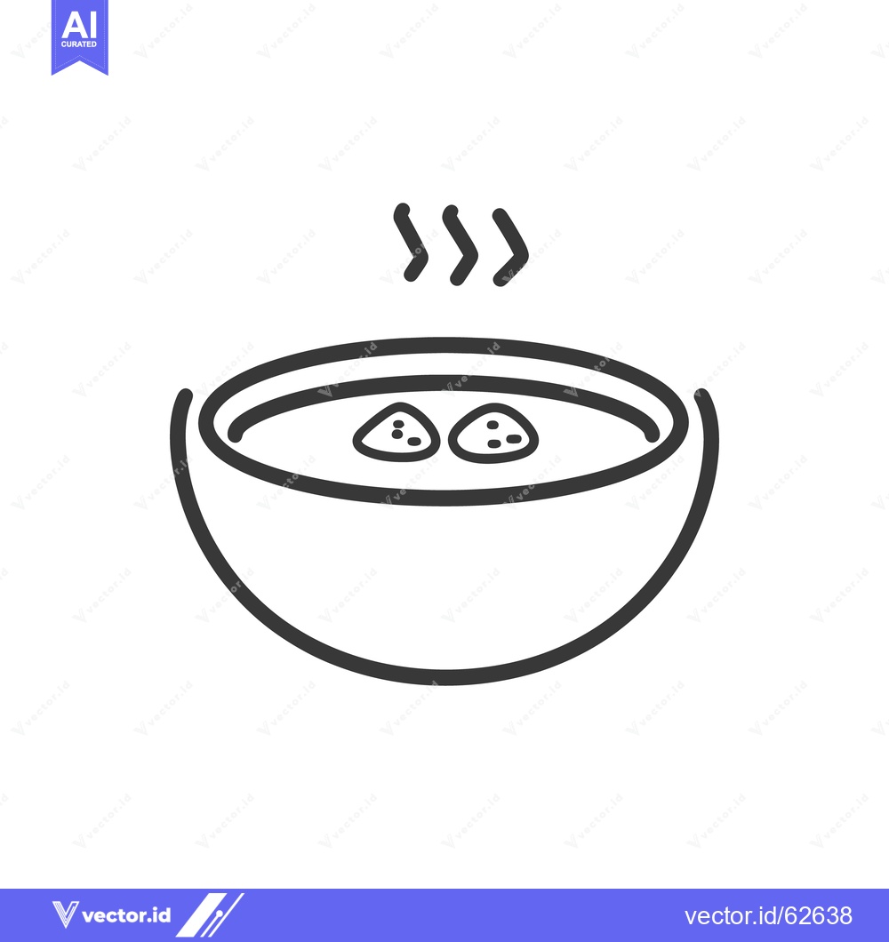 Premium Vector dari A bowl containing steaming soup with two floating dumplings in it
