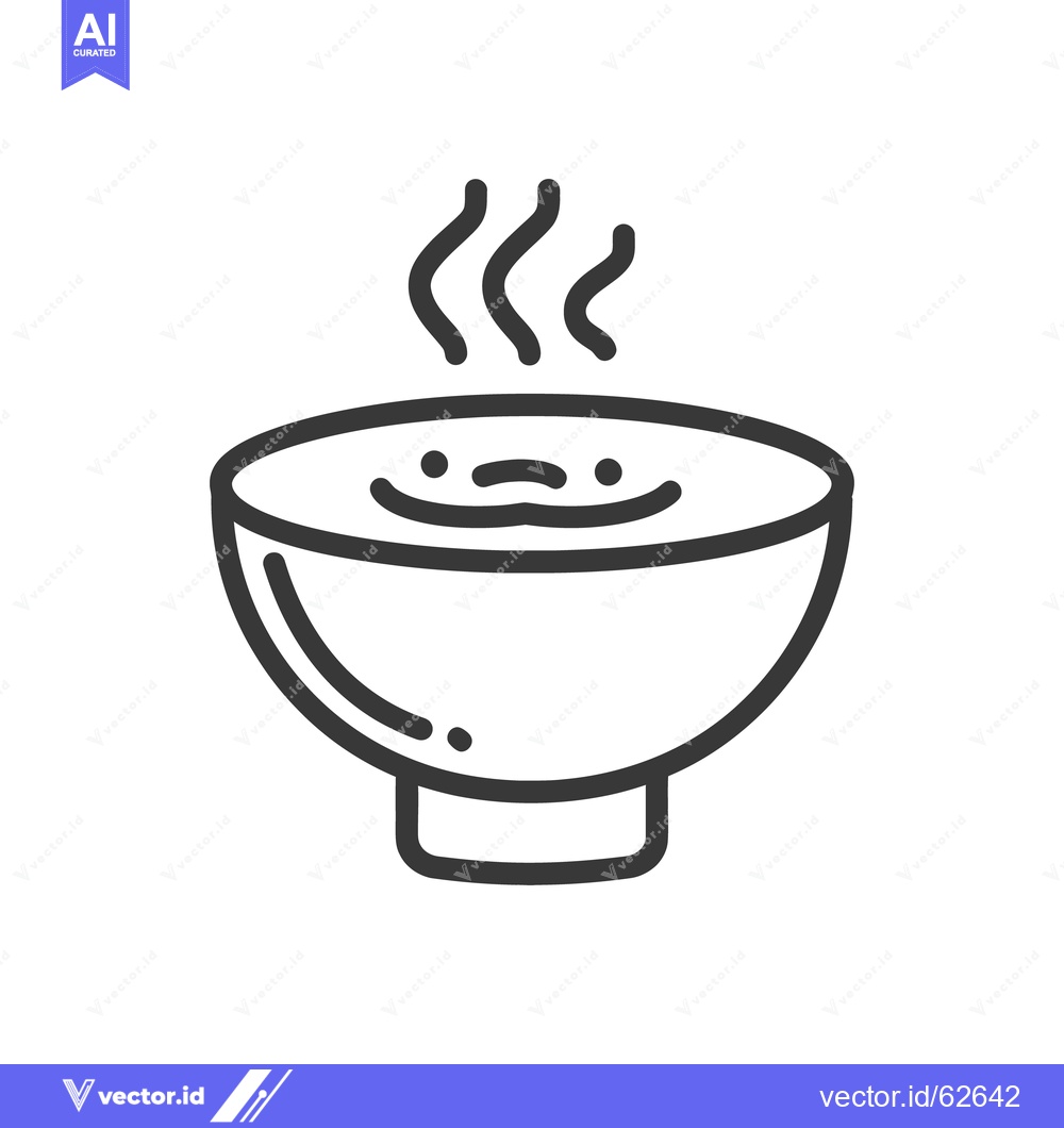 Premium Vector dari A simple illustration of a steaming bowl of something edible