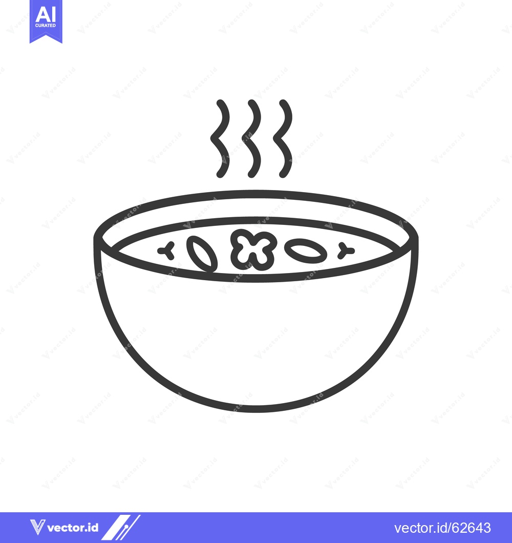 Premium Vector dari A steaming bowl of soup containing pieces of vegetables