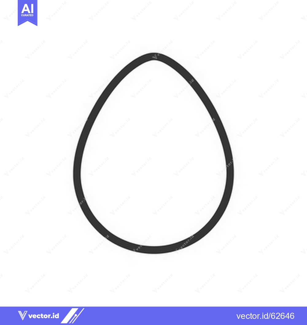 Premium Vector dari A simple black outlined egg shape displayed on a white backdrop