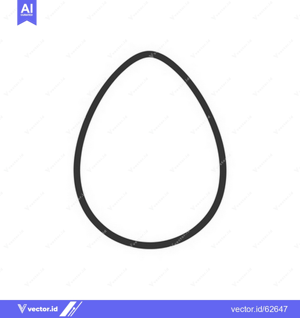 Premium Vector of A Simple Black Outline Depicts the Shape of a Smooth Egg