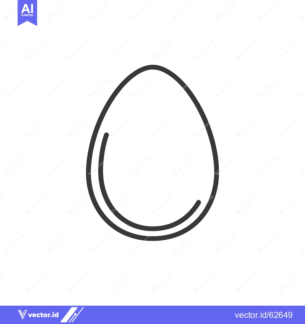 Premium Vector dari A simple outline illustration showing a single egg on white