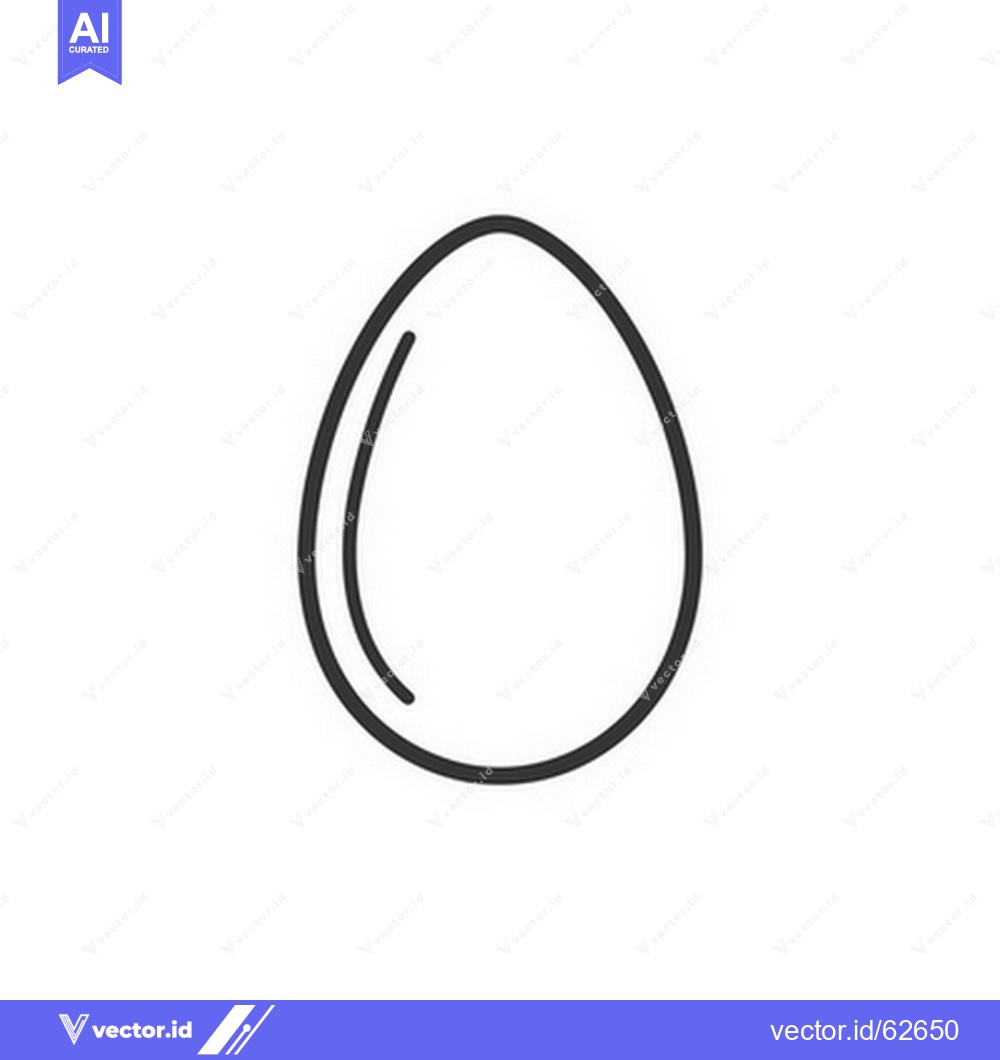 Premium Vector dari A simple outline illustration of an egg against a white background
