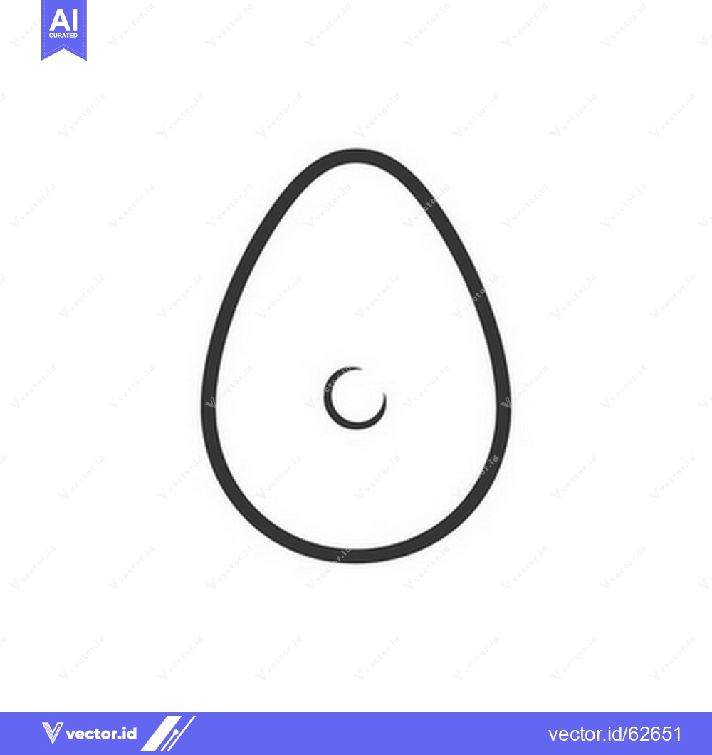 Premium Vector of A simple black outline drawing of an egg shape with small mark