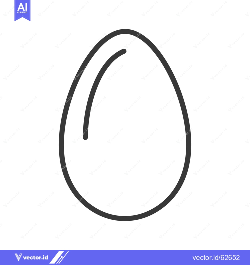 Premium Vector dari A simple black and white line drawing of an egg shape