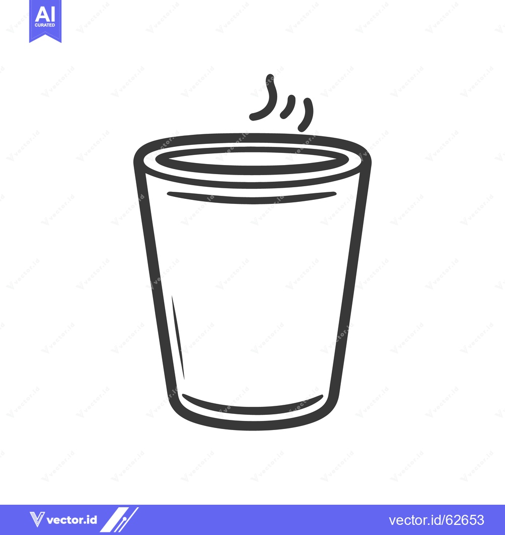 Premium Vector dari An illustrated image depicting a hot beverage in a disposable paper cu