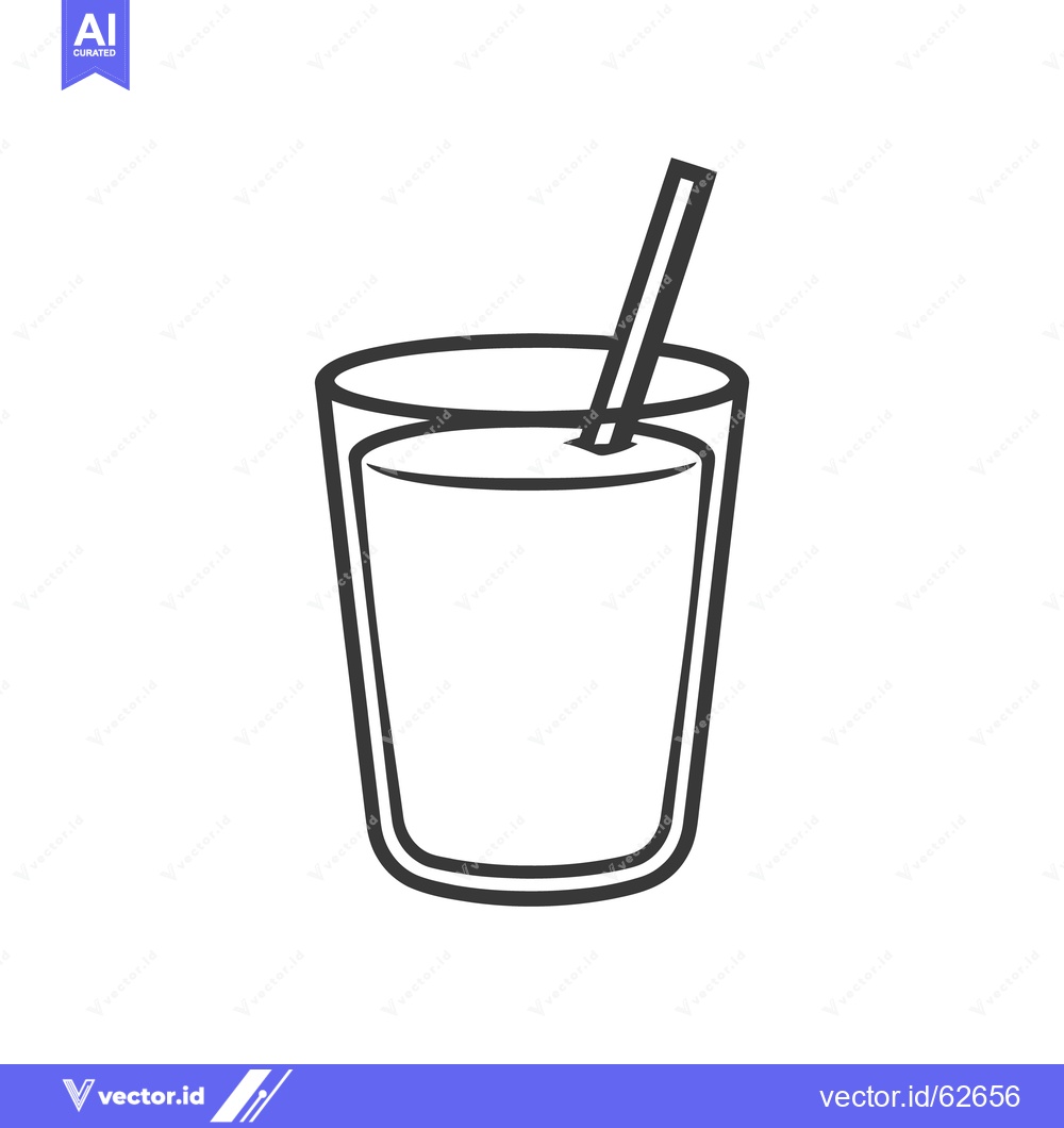 Premium Vector of A Glass of Liquid with a Straw Presenting a Drink