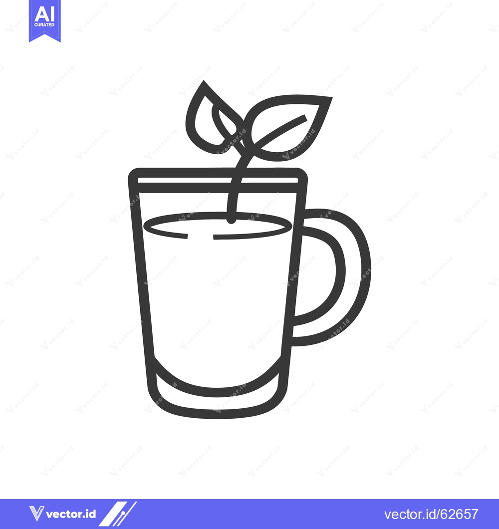 Premium Vector of A stylized cup of tea with a growing plant inside it