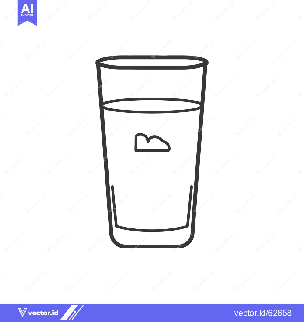 Premium Vector dari A Simple Illustration Showing A Glass With Liquid And Ice