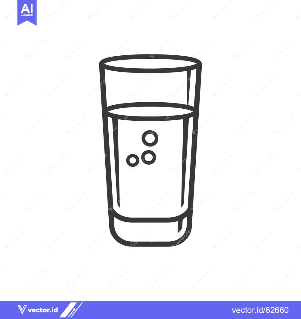 Premium Vector dari An illustrated line drawing of a glass containing liquid