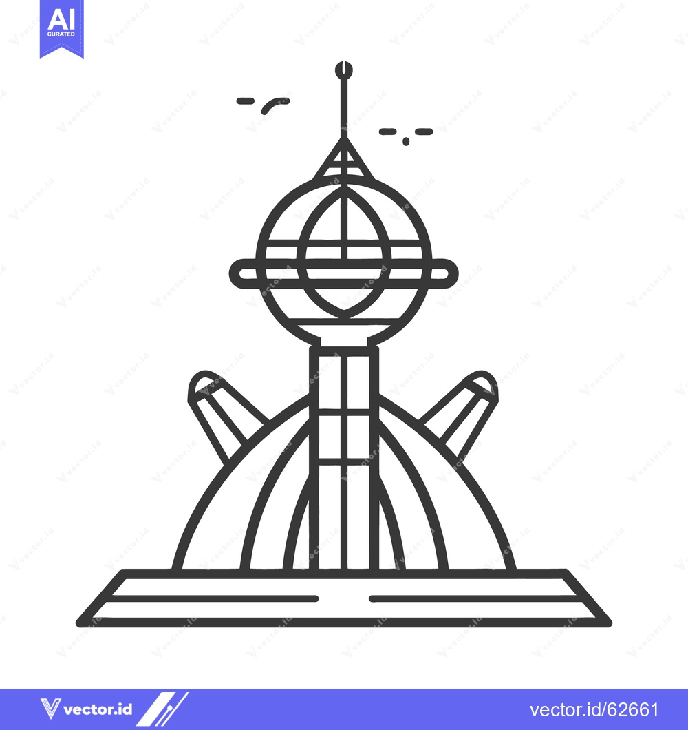 Premium Vector dari Illustration depicting an abstract modern tower and its surroundings i