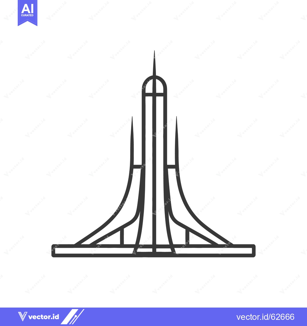 Premium Vector of A simple line art illustration of an architectural building