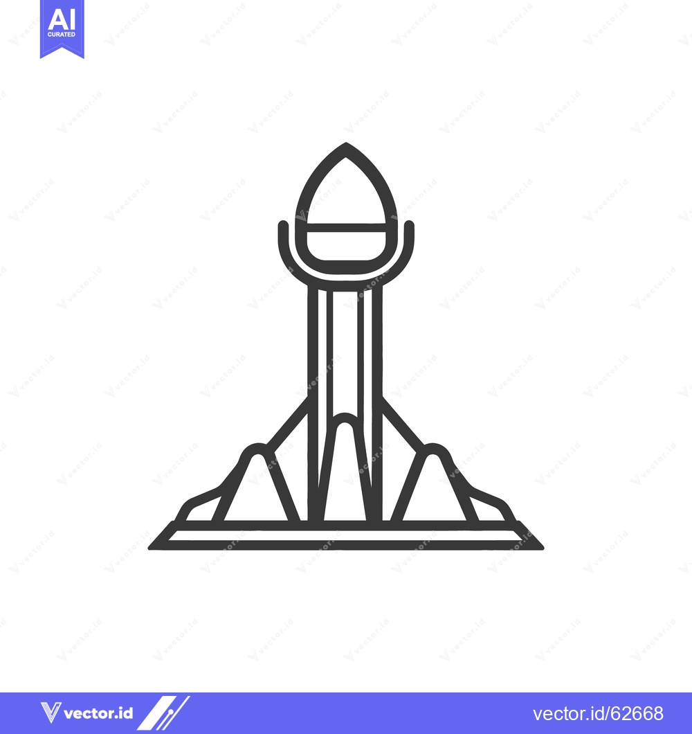 Premium Vector of A black and white minimalist illustration of a tower structure