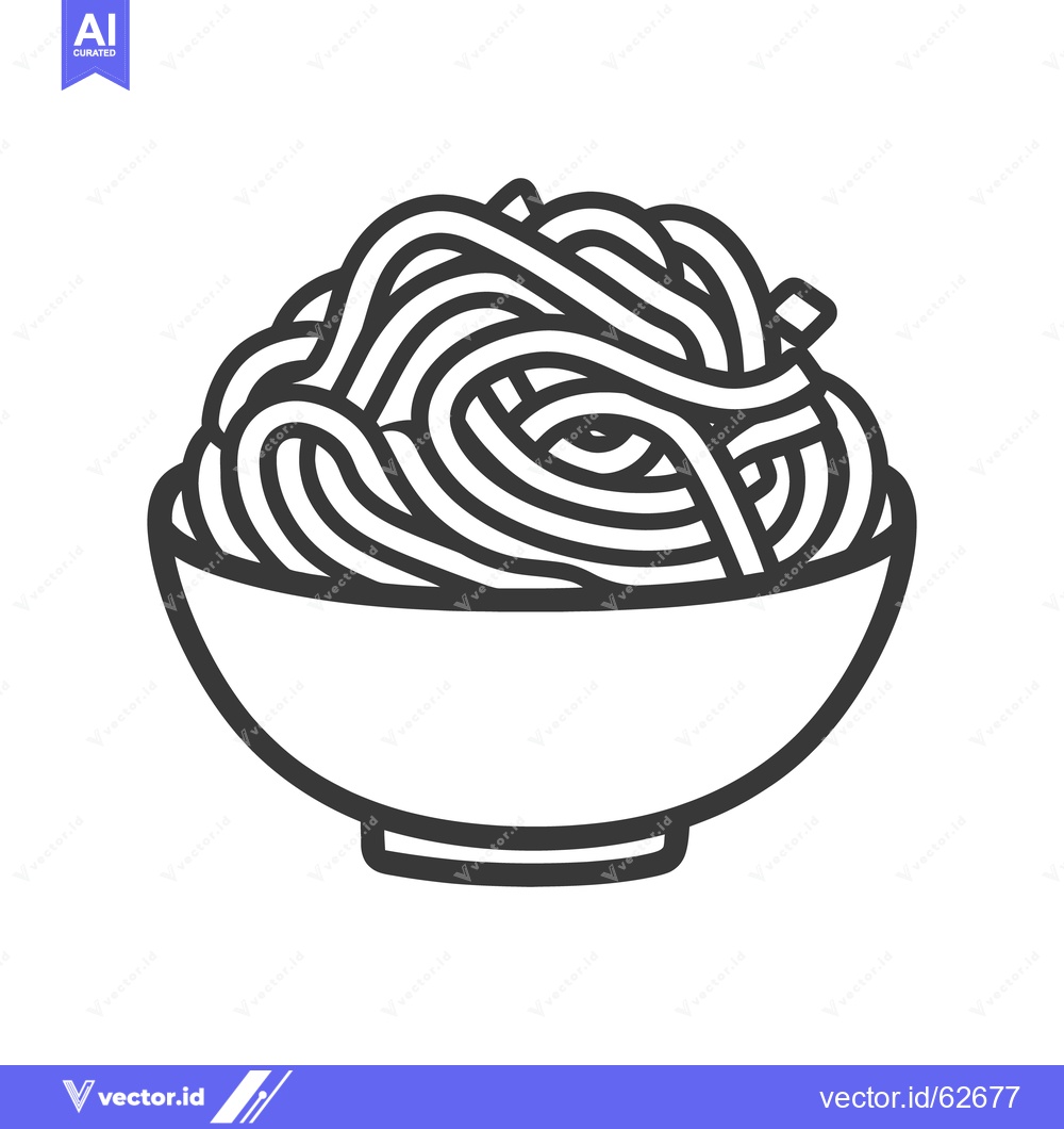 Premium Vector of A simple illustration of noodles served in a bowl