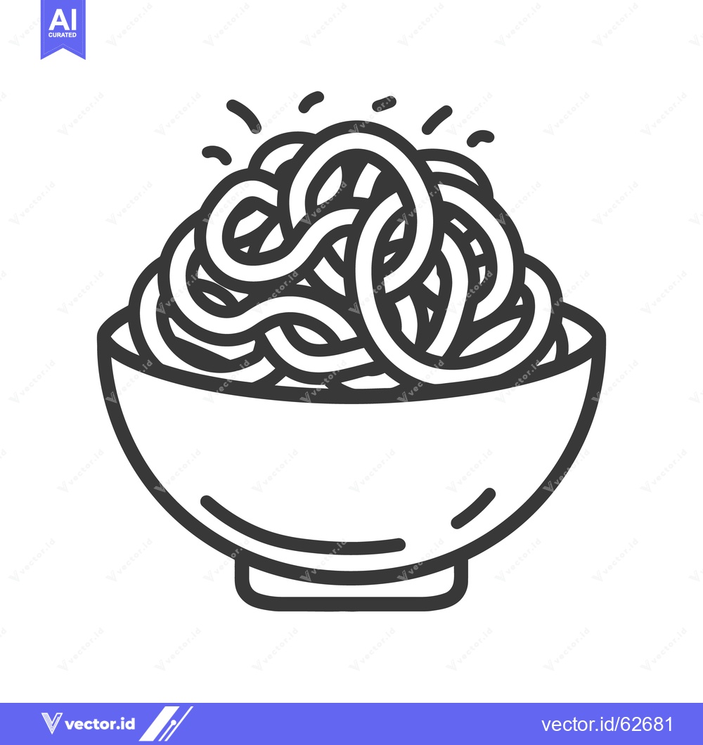 Premium Vector of A graphic illustration of pasta inside a serving bowl