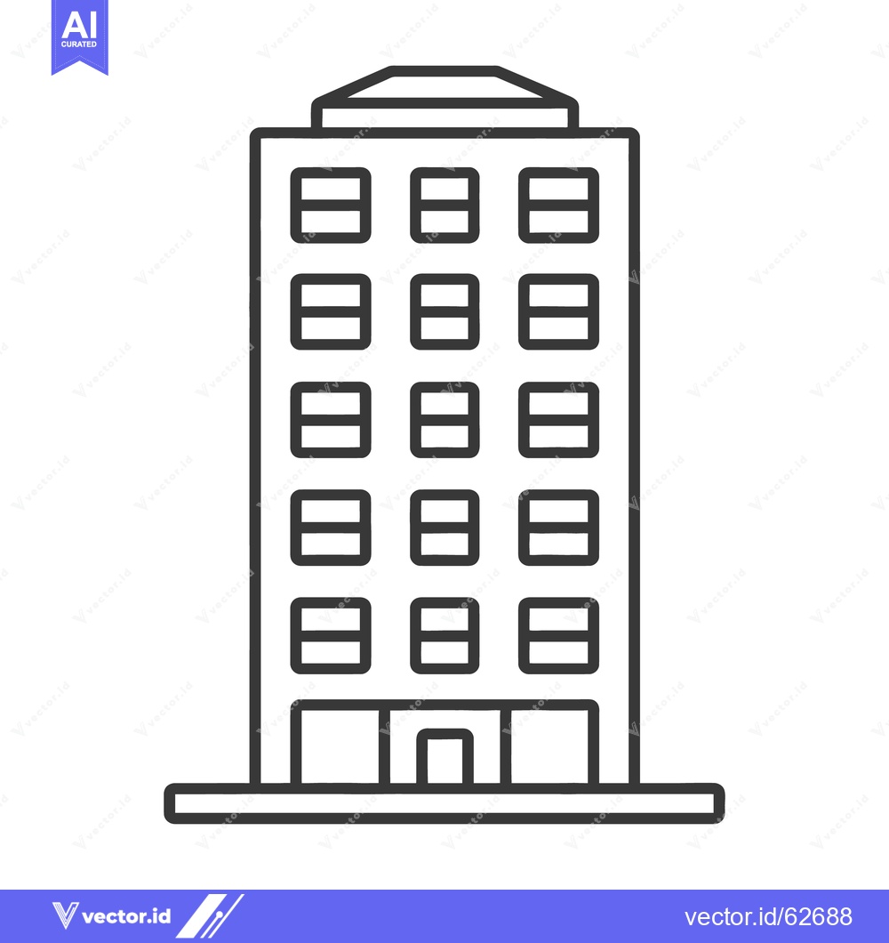 Premium Vector of A stylized illustration of a tall office building structure