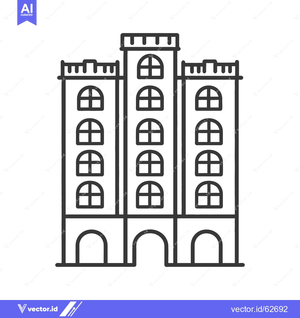 Premium Vector dari A symmetrical architectural building with arches and multiple arched w
