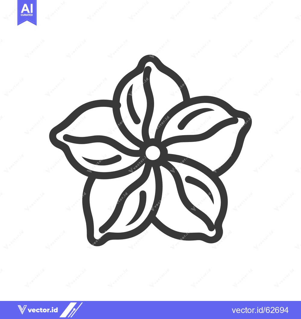 Premium Vector dari A simple stylized illustration of a five petaled blossom