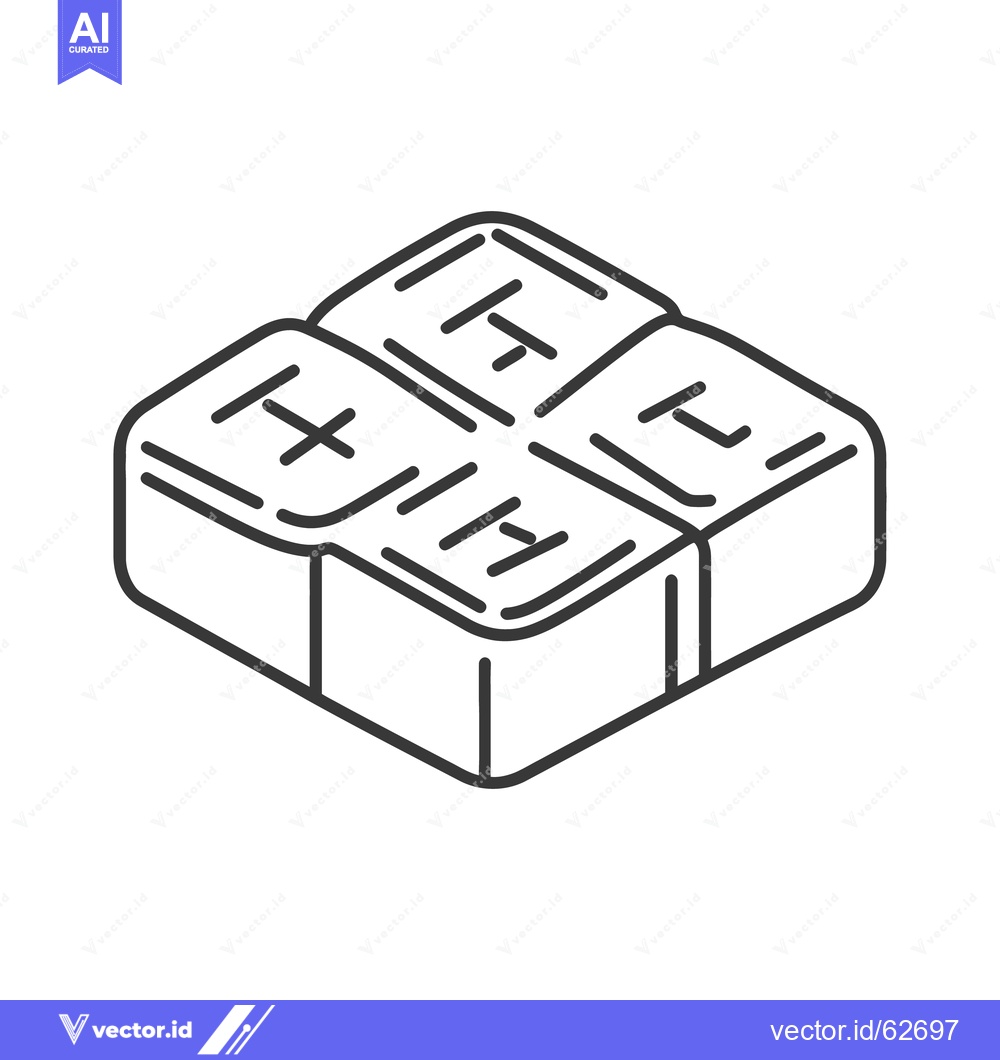 Premium Vector of Isometric illustration of a square block divided into four equal parts