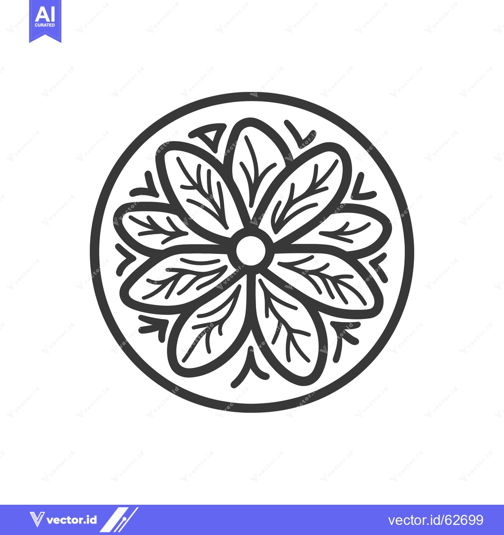 Premium Vector dari A simple circular decorative floral design on white background