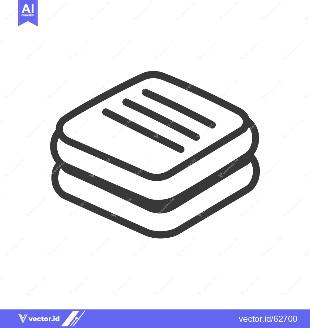 Premium Vector dari A graphic image representing a stack of square toasted food items