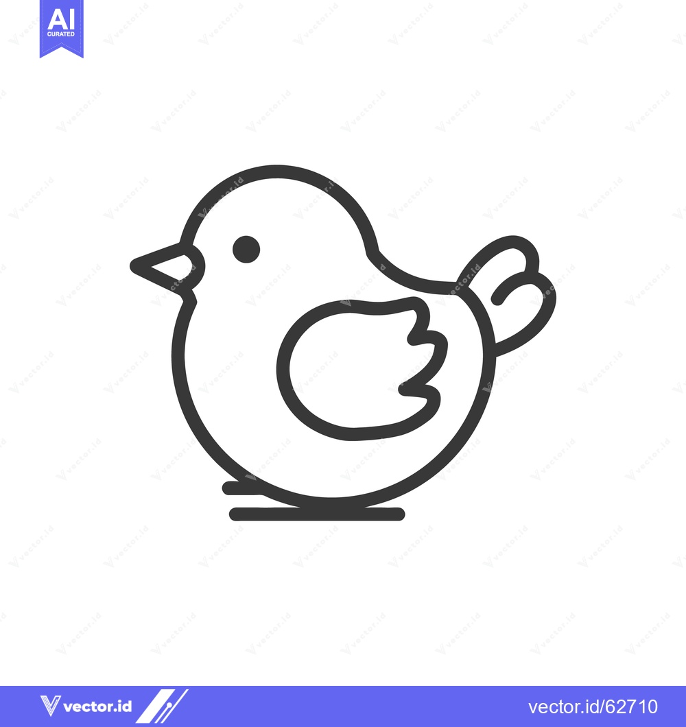 Premium Vector of A simple line drawing of a small bird in profile