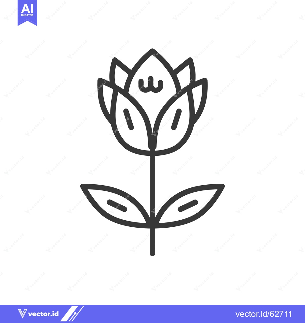 Premium Vector dari Simple black and white drawing depicting a single flower