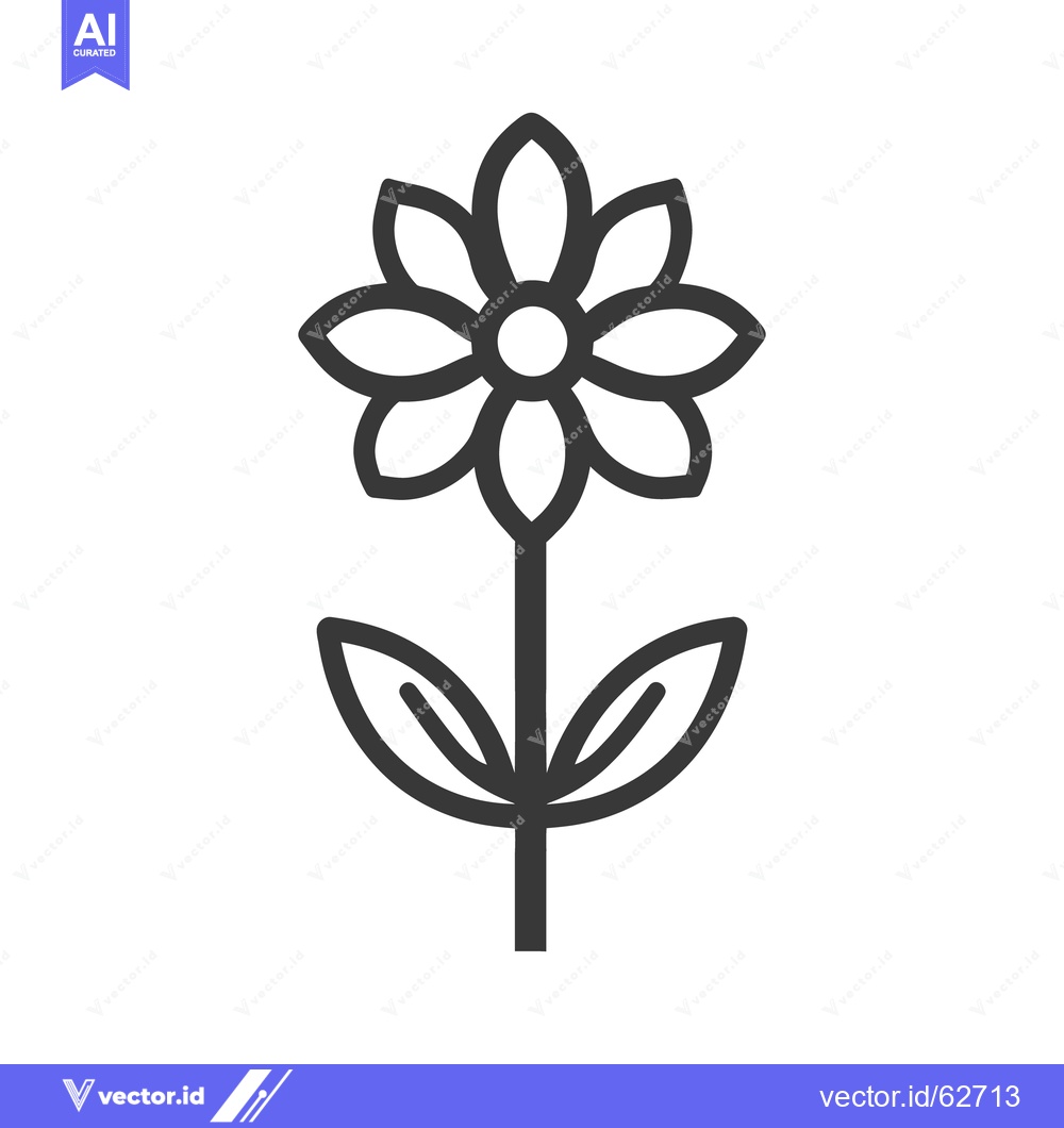 Premium Vector dari A simple illustration of a single daisy flower with leaves