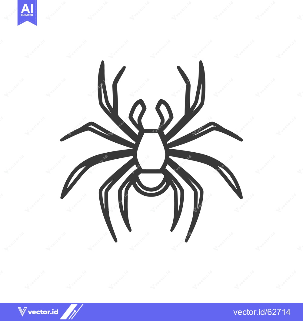 Premium Vector of A stylized illustration of a spider with eight legs shown