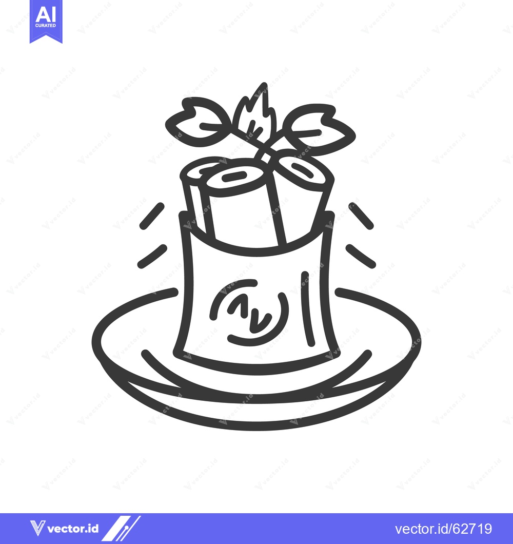 Premium Vector dari A Simple Illustration Depicting Rolled Food Items on a Plate