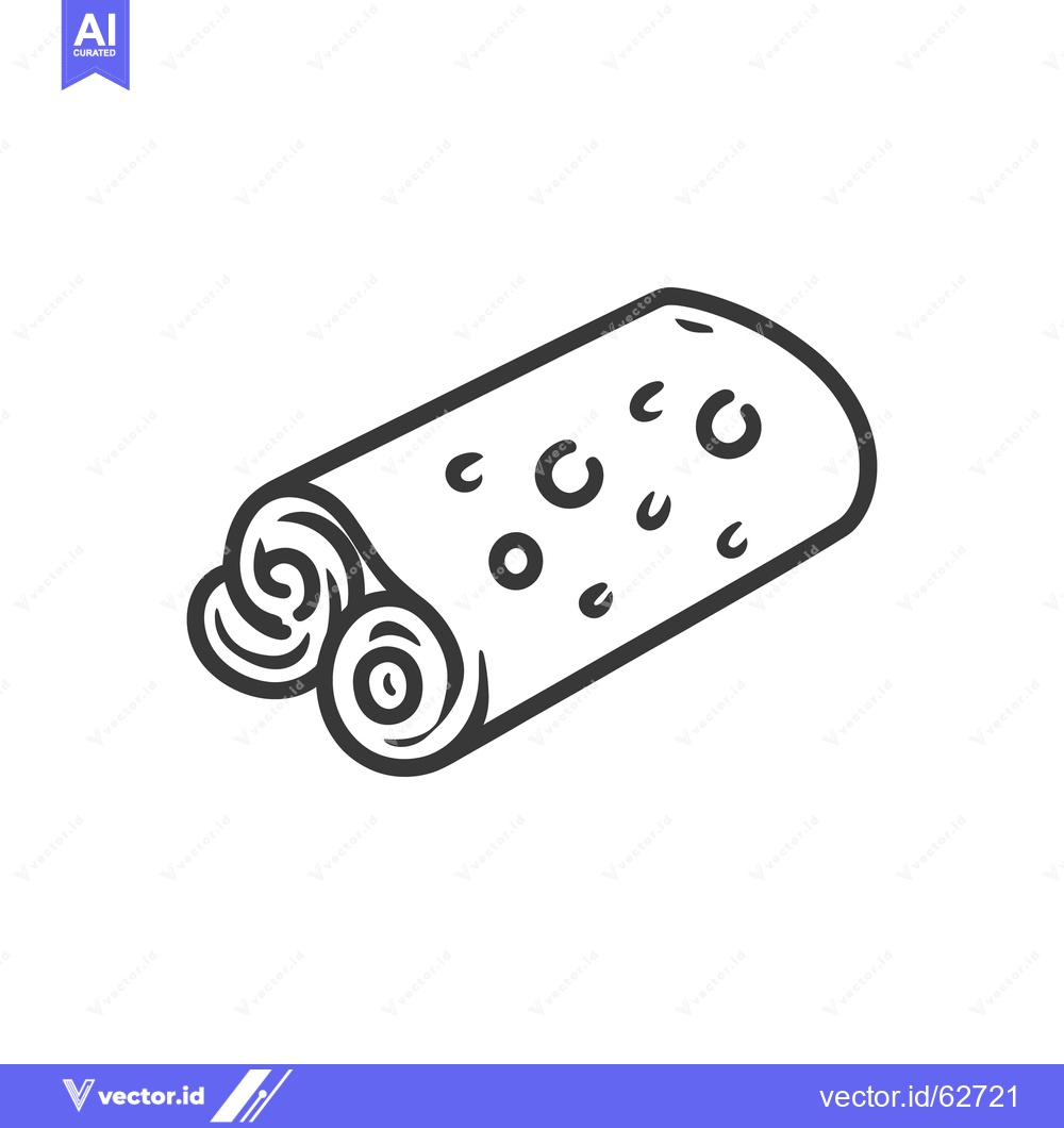 Premium Vector of A simple line drawing illustration of a rolled food item