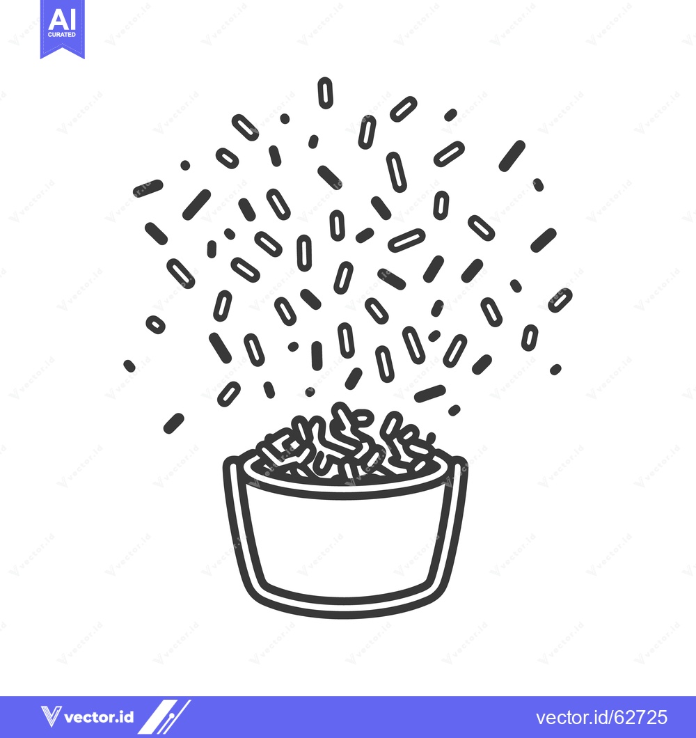 Premium Vector dari A bucket overflowing with sprinkles falling into the open container