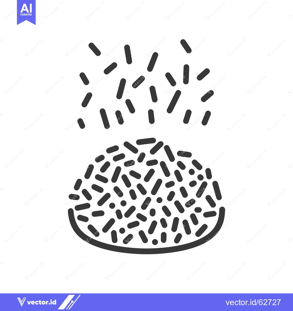 Premium Vector dari A bowl shape filled with small sprinkles being sprinkled on top