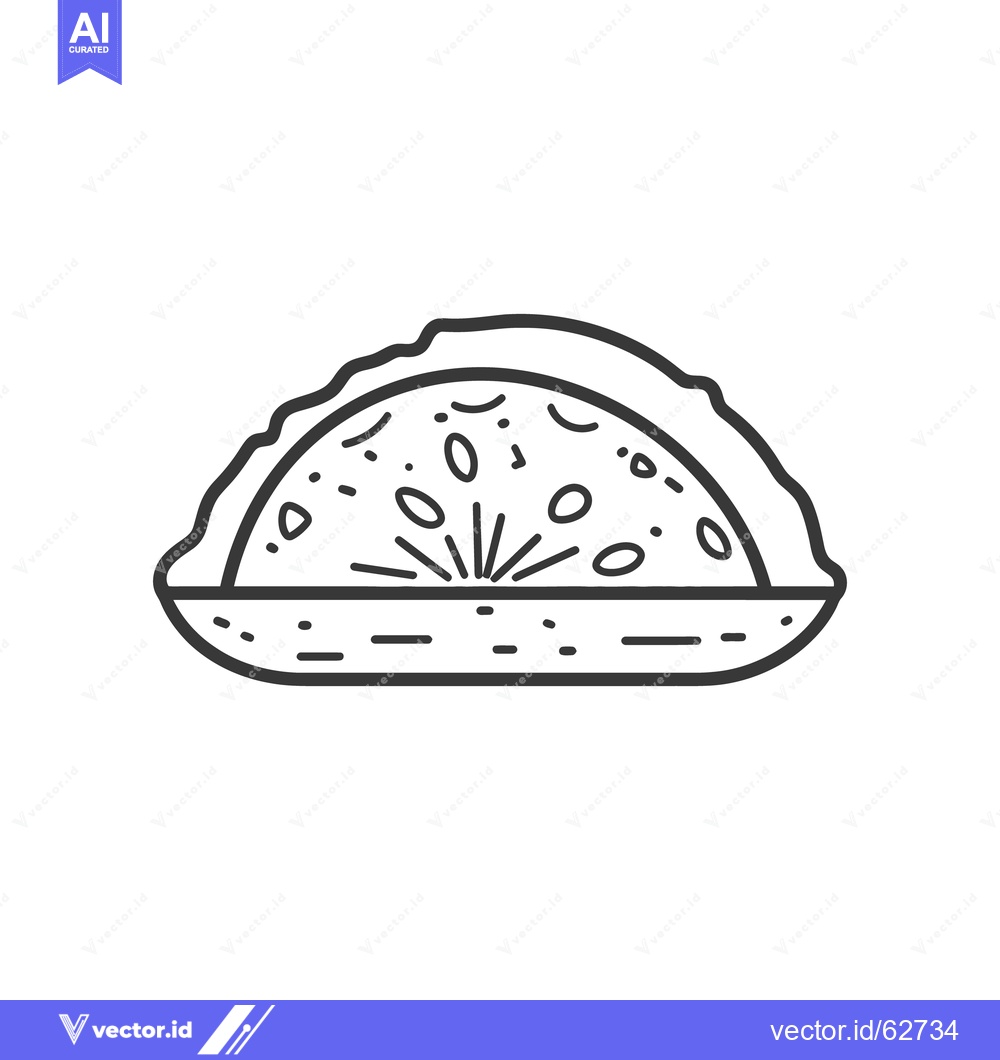 Premium Vector dari A single simple illustration of a cooked folded food item