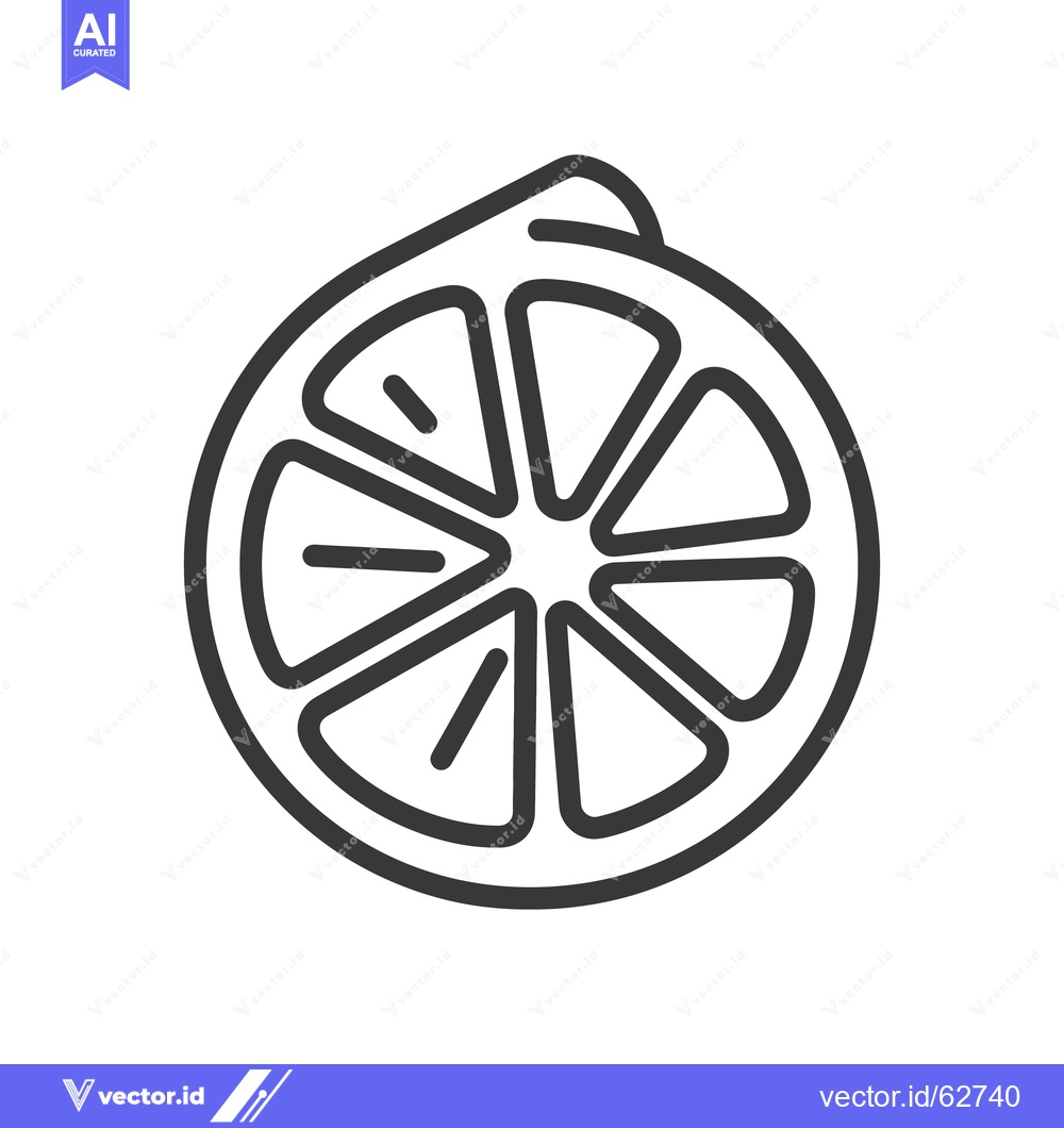 Premium Vector of A simple outlined illustration of a citrus fruit slice