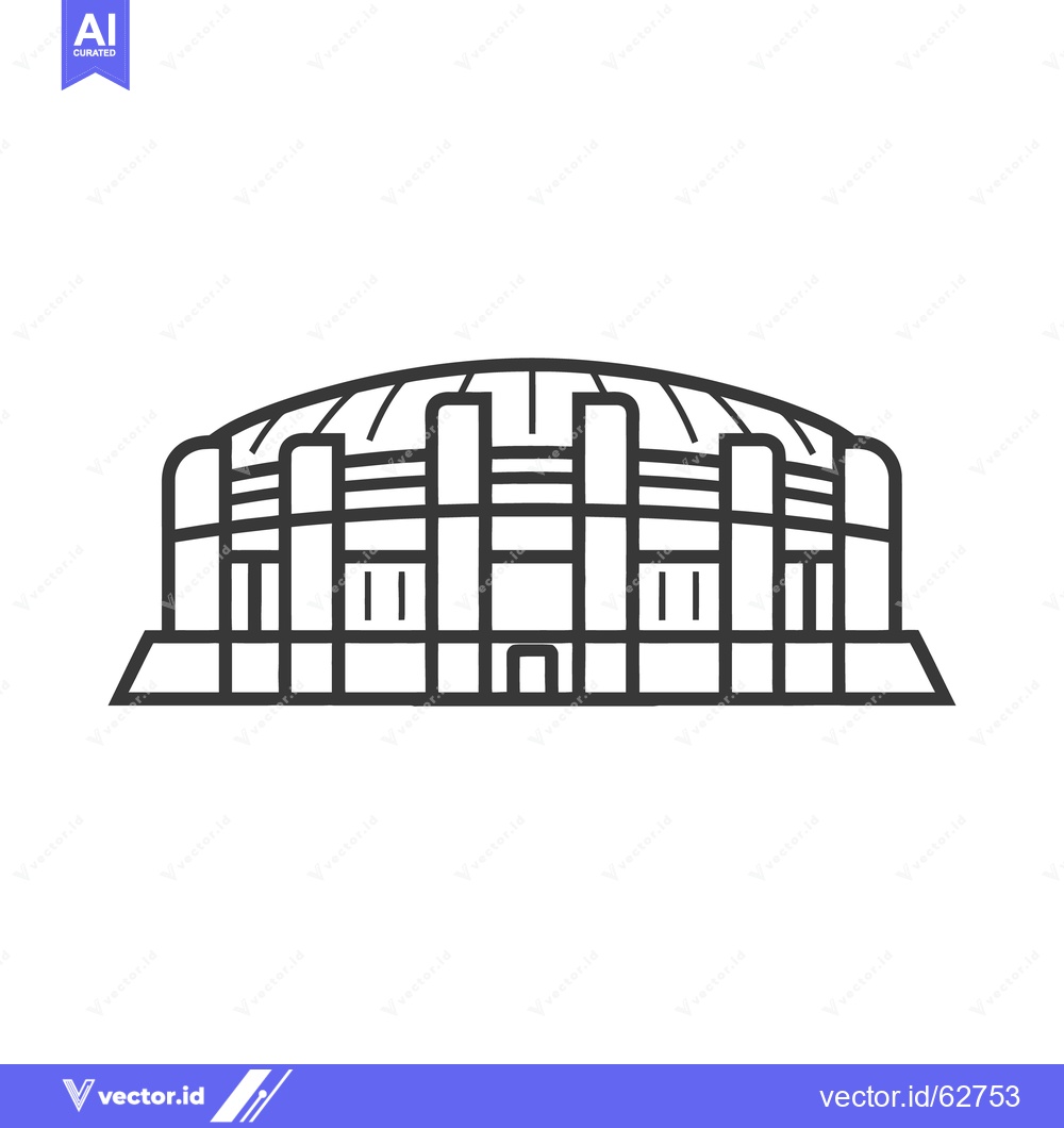 Premium Vector dari Simple black and white linear drawing of an arena building