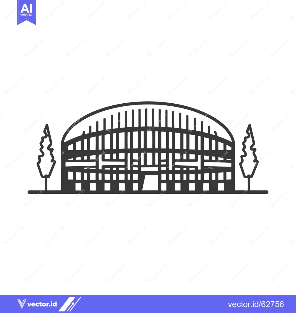 Premium Vector dari An architectural structure image featuring a large building and some t