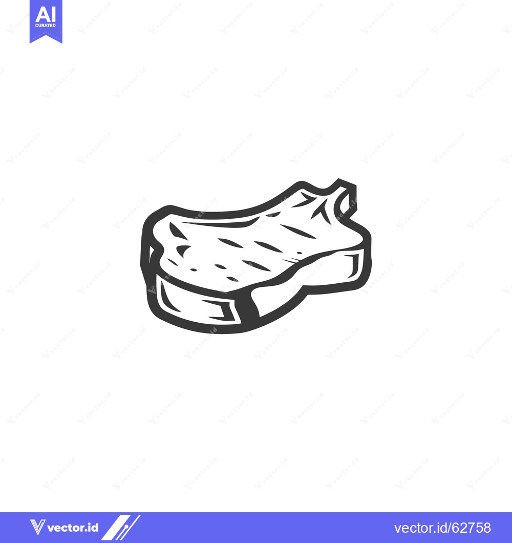 Premium Vector dari A grayscale drawing of a bone in beef steak piece