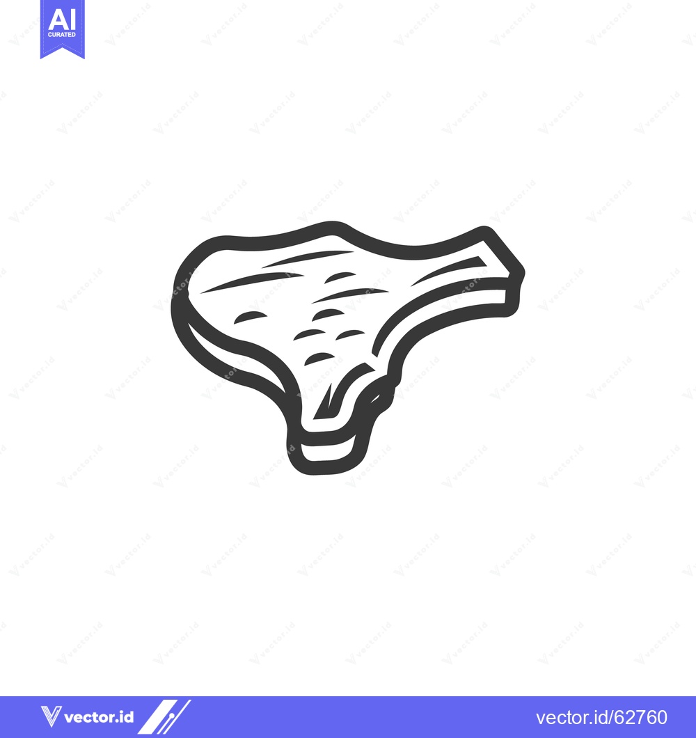 Premium Vector dari Black and white illustration of a cut of raw steak