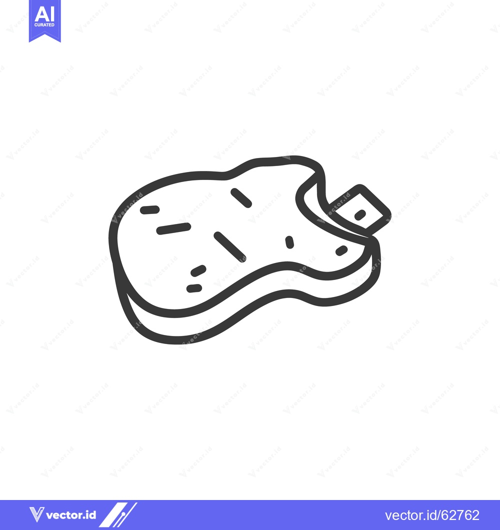 Premium Vector of A line drawing shows a single piece of raw steak