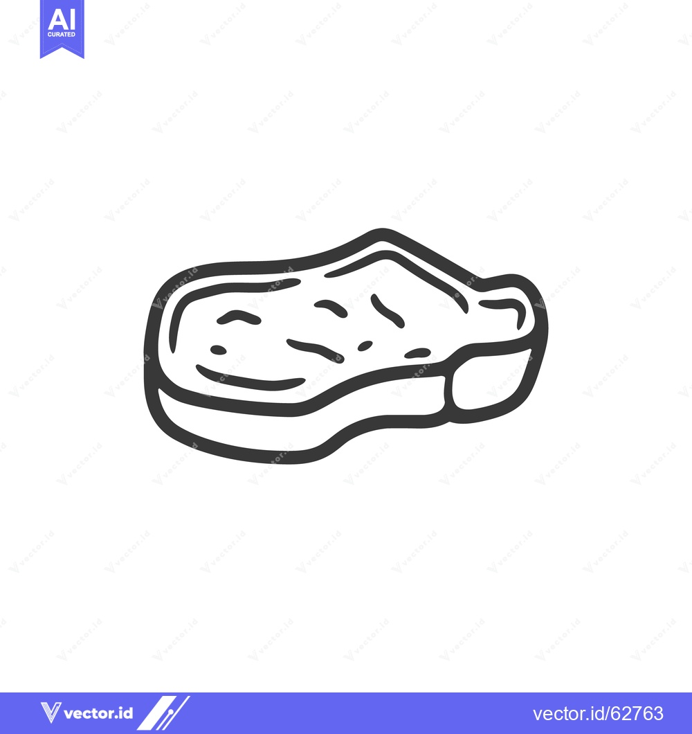 Premium Vector dari A simple black and white illustration of a cooked meat steak