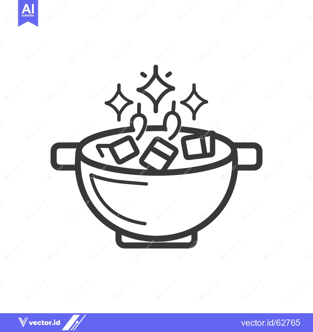 Premium Vector of A stylized illustration of a bowl containing ingredients and sparkles