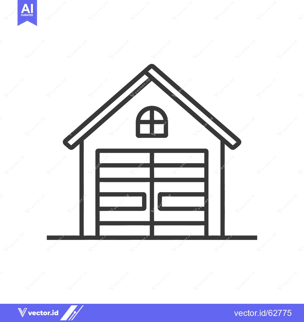 Premium Vector dari A black and white line drawing of a garage