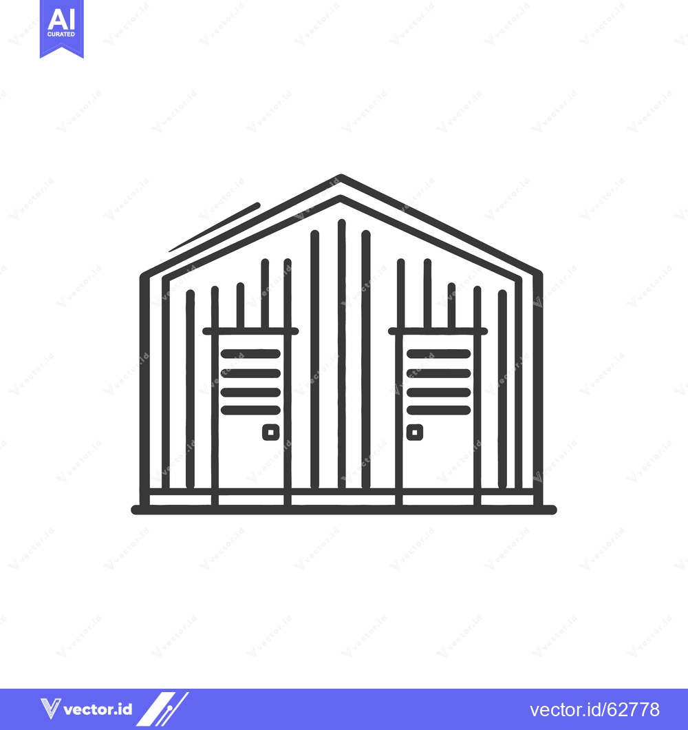 Premium Vector dari Black and white simple graphic illustration of a building with two doo
