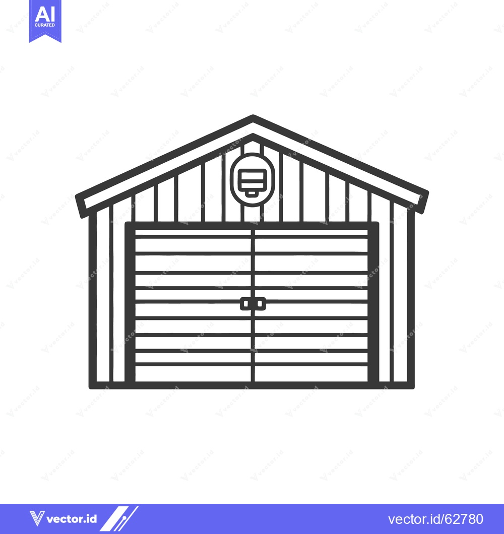 Premium Vector of A simple illustration depicting a small garage building structure