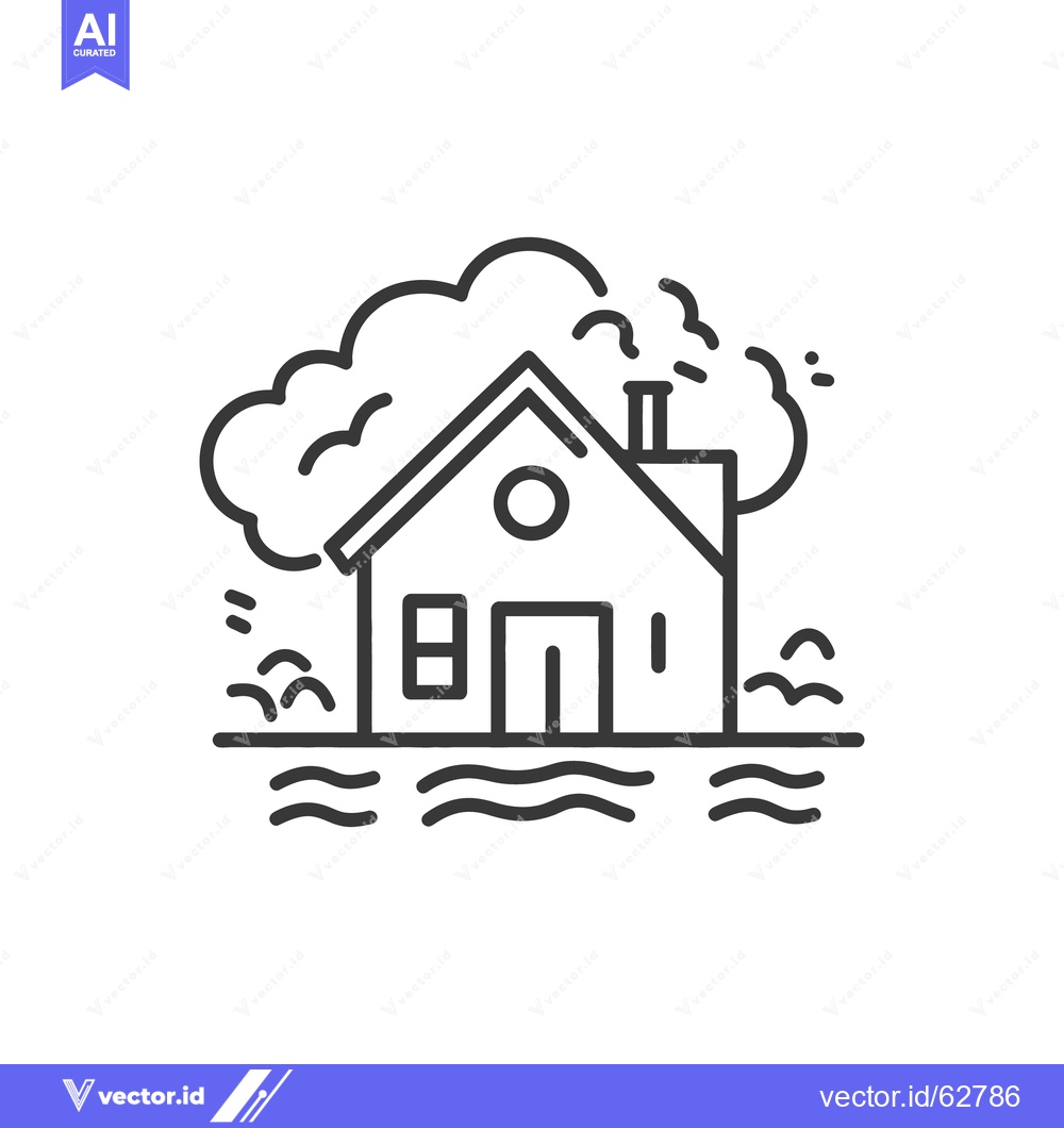 Premium Vector of Simple illustration of a house with smoke above the roof