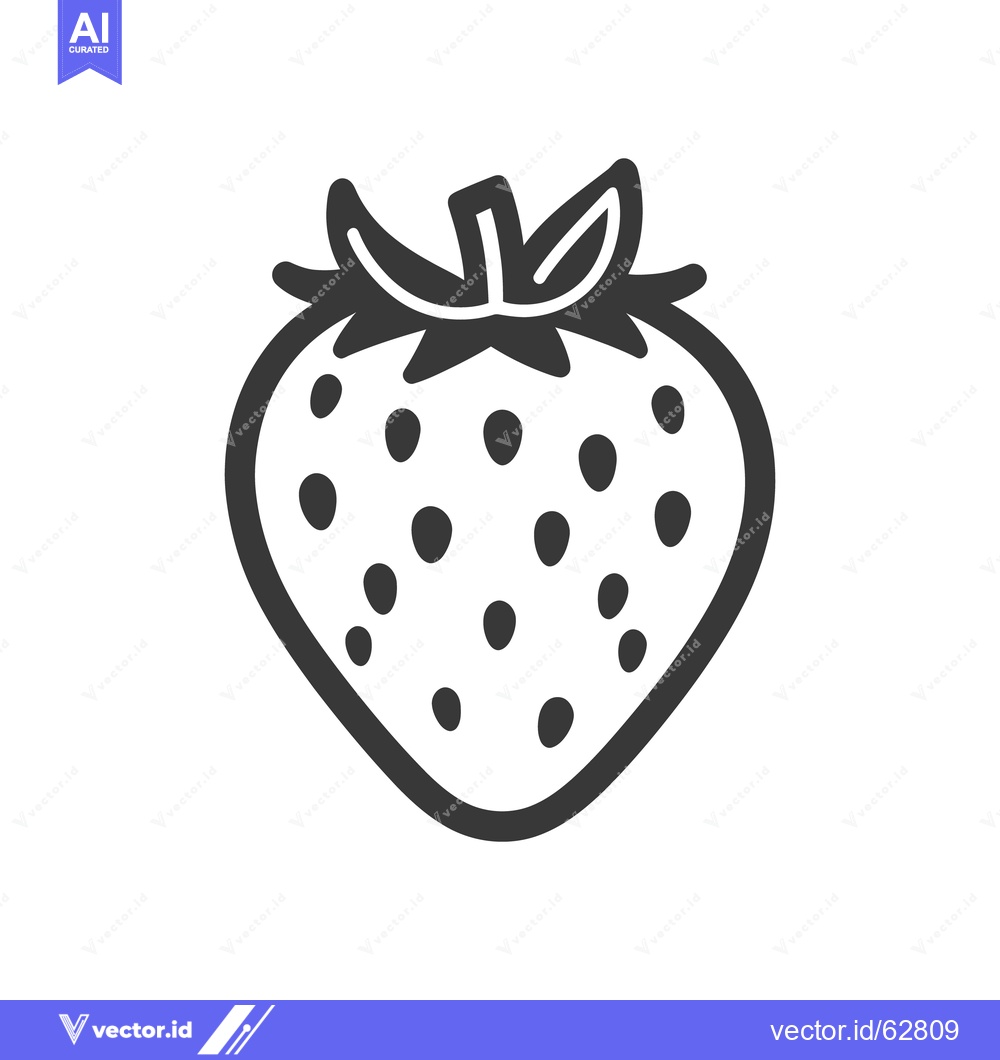 Premium Vector dari A simple black and white illustration of a fresh strawberry fruit