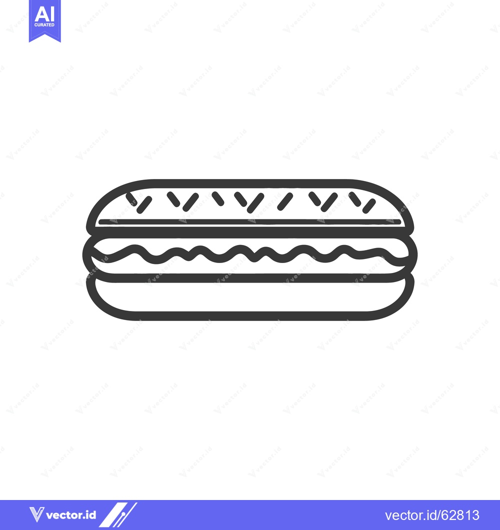 Premium Vector dari A simple graphic depicting a sandwich with wavy filling and toppings